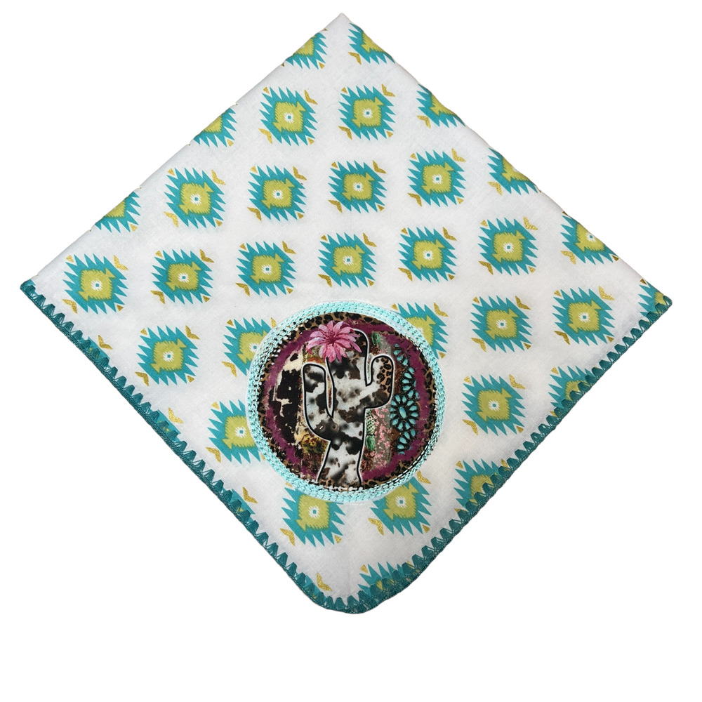 6 Napkins Cloth Western Cotton Handmade NWT Set of 6